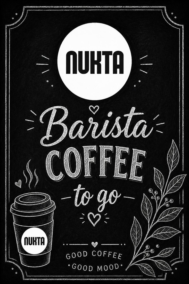 NUKTA Kreidetafel mit Barista Coffee to go Schriftzug
